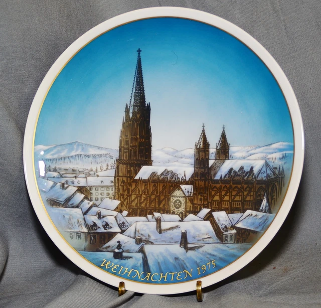 Piatto Natale Rosenthal,1975," Friburgo Münster ",Helmut Drexler,Dipinti Mano