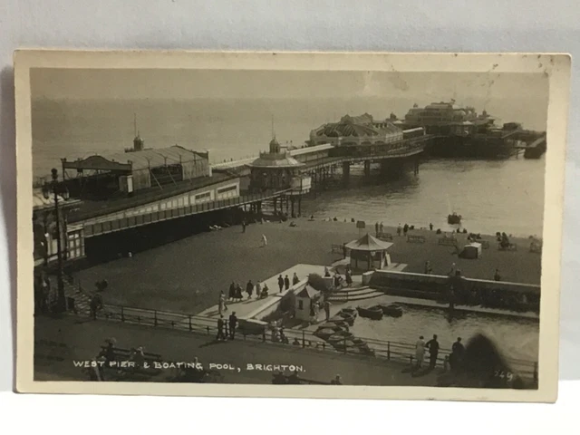 BRIGHTON Sussex WEST PIER super view 1930s RP POSTCARD 29/12