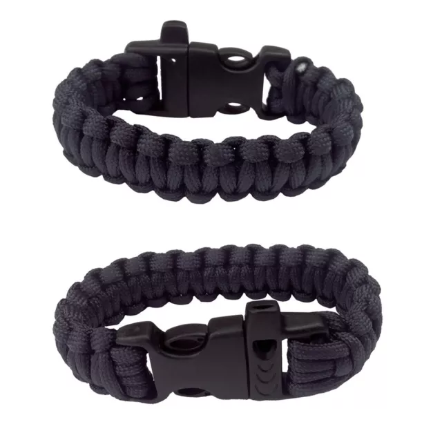 Hot Paracord Parachute Rope Bracelet Survival Camping Hiking Climbing Black