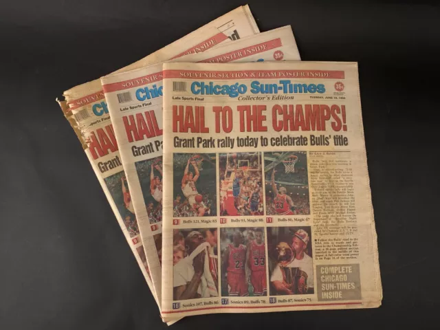 Vintage June 18th 1996 Chicago Sun-Times  "Hall To The Champs!" Newspaper Lot