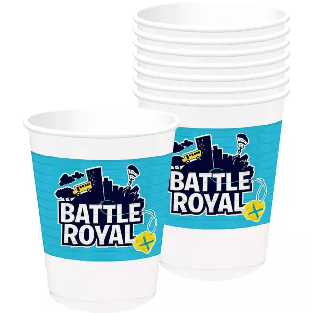 Battle Royal Party Supplies Large Plastic Drinking Cups Pack of 8 Drinks