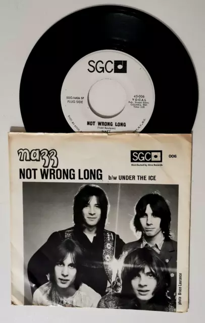 45 Rpm 7'' Nazz (Todd Rundgren) Not Wrong Long (Us Promo White Label)