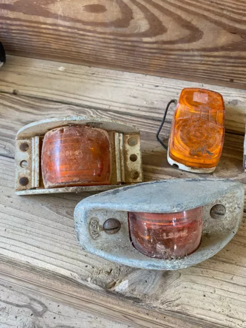 Vintage Old Antique Marker Park Light Red Orange Mixed Lot Rat Rod Truck Griffin 2