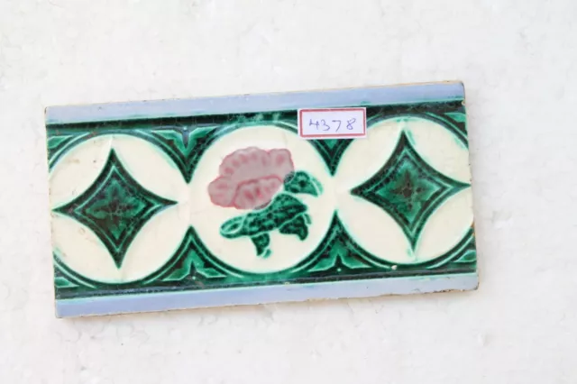 Japan antique art nouveau vintage majolica border tile c1900 Decorative NH4378