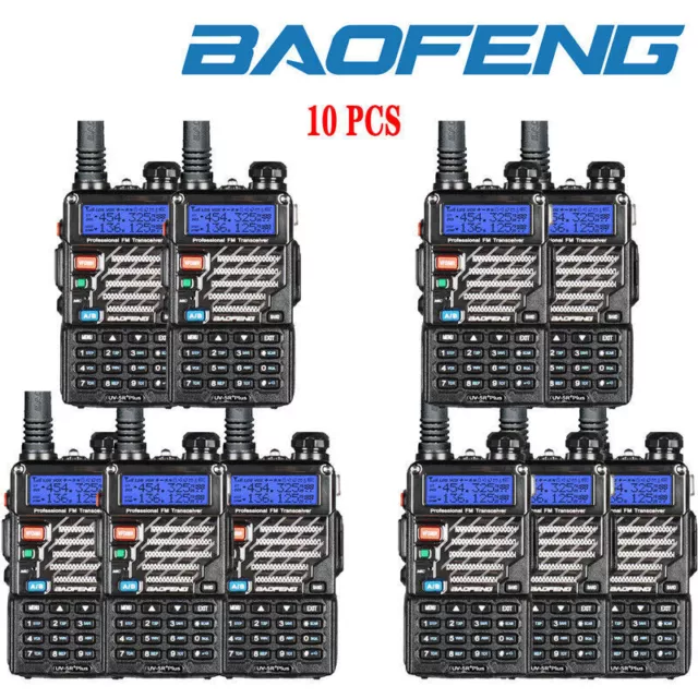 Baofeng Uv-5R+ Plus 5W Fm Uhf/Vhf Dual Band Two Way Ham Radio Walkie Talkie 10Km