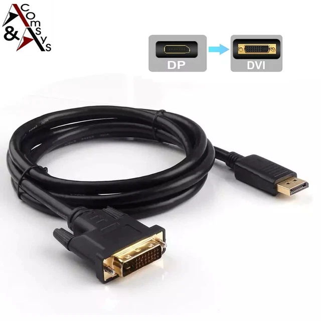 2m Displayport Dp Sur DVI 24+1 (24 +5) Câble Convertisseur Or Cuivre 1080P Full