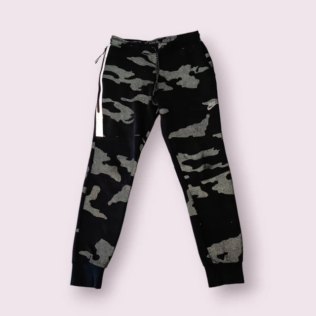 Nike Tech Fleece Camo Joggers Black Grey Size Medium Reflective Rare