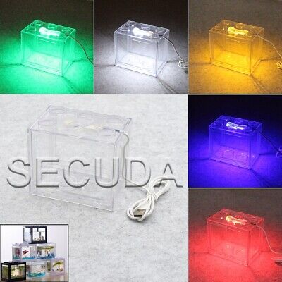 Mini Box USB Fish Tank Aquarium LED Light Lamp Desktop Ornament Decor