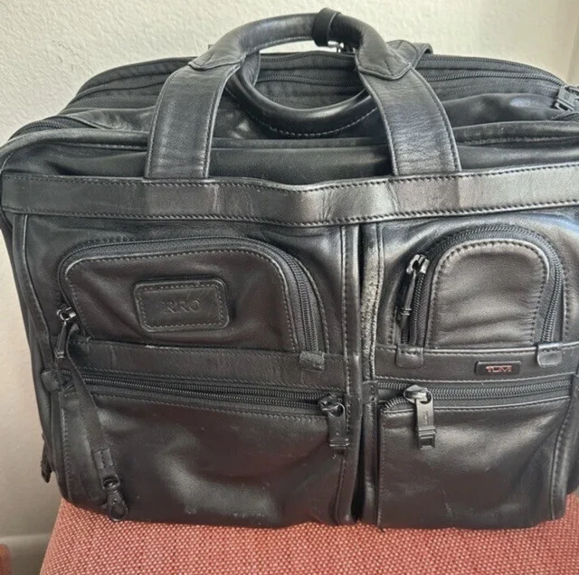 Tumi Alpha Collection T-Pass Expandable Leather Laptop Brief 96145DH