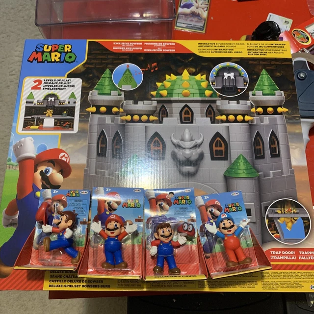 WORLD OF NINTENDO Super Mario Deluxe Bowser’s Castle Playset w/ 2 Extra