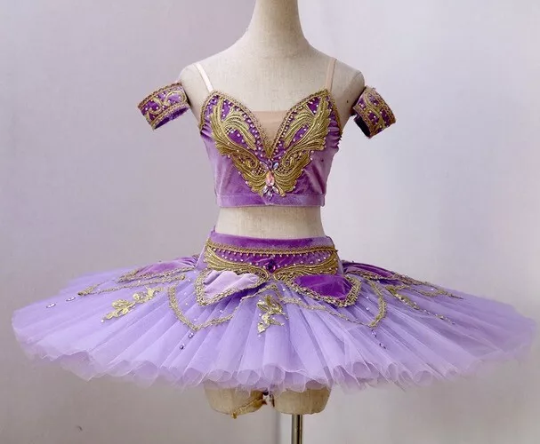 Girls Ballet Skirt Professional Pancake Tutu Costume Dance Ballerina Dress