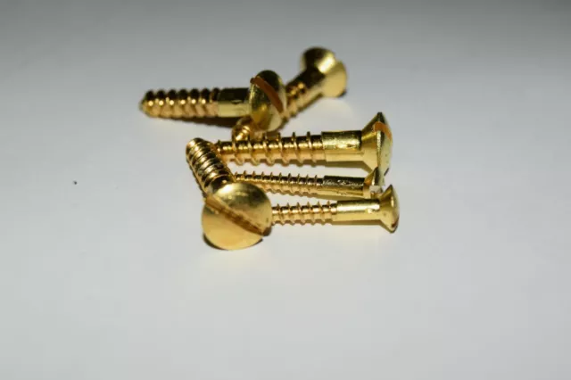 Solid Brass Slotted Countersunk Raised  Head Wood Screws