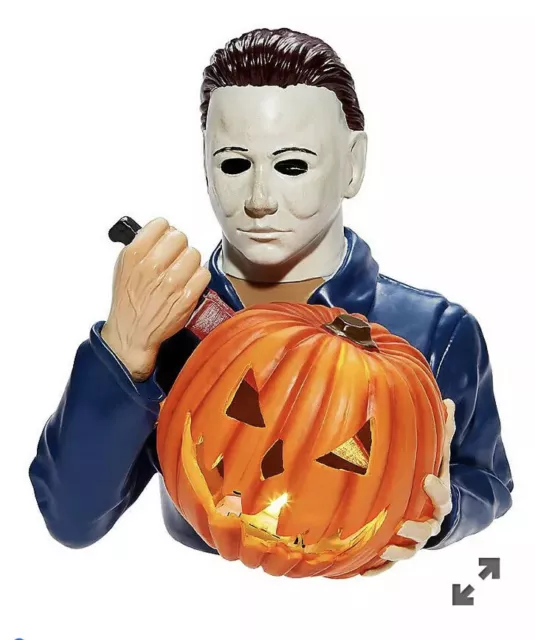 Halloween Michael Myers Light Up LED Statue Jack-o-Lantern Yard Decor In Hand