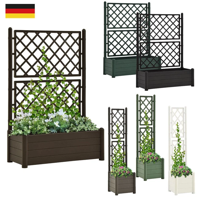 Rivanto Blumenkasten Mit Rankgitter – Vogelmotiv, 39 X 100,4 X 140,5 Cm, Aus Eisen, Für Kletterpflanzen
