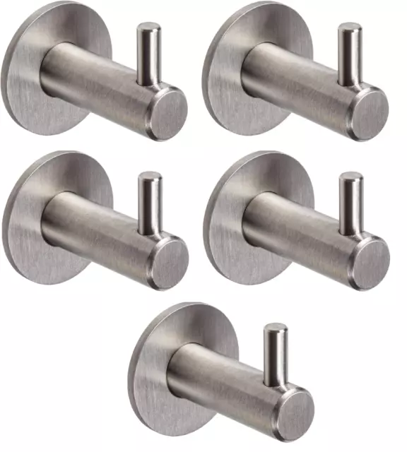 5x Ganchos para Ropa Acero Inox. colgar Armario Perchero de Abrigo