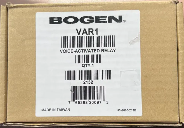 Bogen VAR1 Voice Activated Relay for 70V Paging Systems -NEW IN BOX-