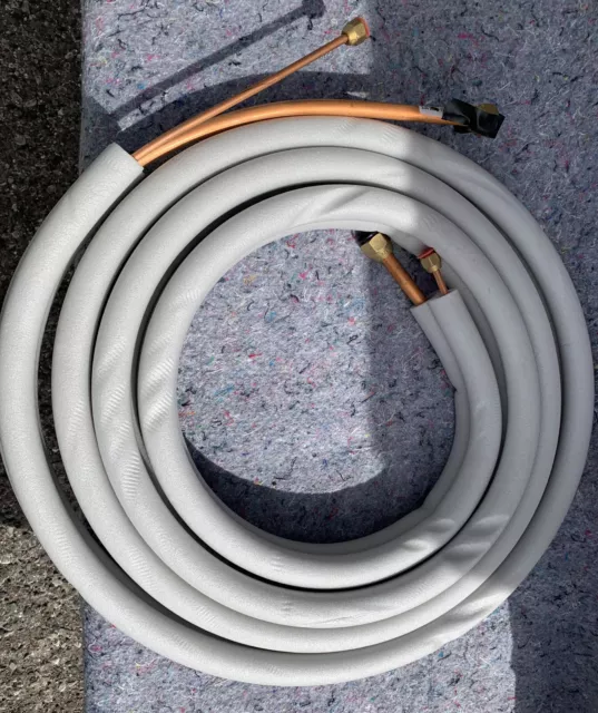 HVAC Mini Split Line Set 1/4" x 1/2" New 16' w/18-3 Cord (14')  & Drain (13')