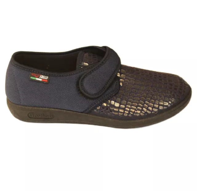 GAVIGA pantofola primavera morbida elasticizzata velcro DONNA  italiana blu 6213