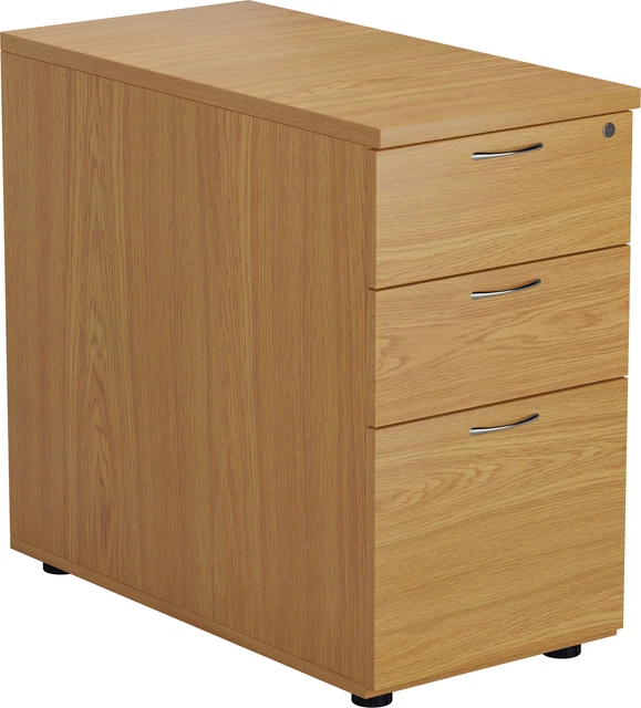 First Desk High 3 Drawer Pedestal 800mm Deep Nova Oak TESDHP3/800NOFR