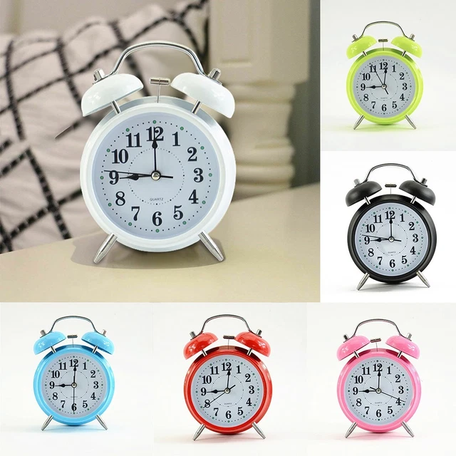 Reloj despertador de mesa carcasa metálica rojo/negro/blanco/rosa retro 16,5*11,5*5,8 cm