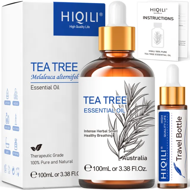 HIQILI 100ml Tea Tree Essential Oil 100% Pure Natural Diffuser Aromatherapy Hair