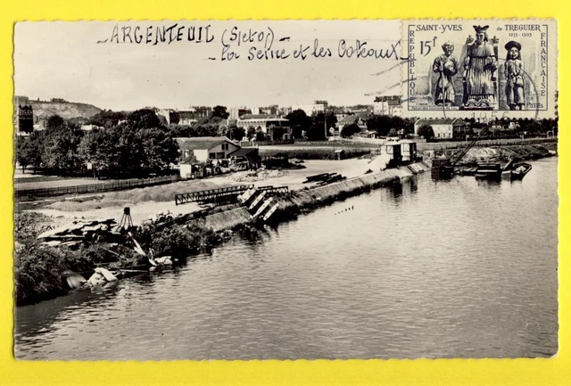 cpsm FRANCE 95 - ARGENTEUIL (Val d'Oise) La Seine towards Les CÃTEAUX