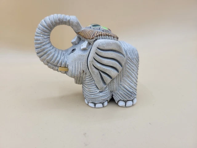 Vintage Artesania Rinconada Elephant Pottery Figurine Uruguay Retired *as is*