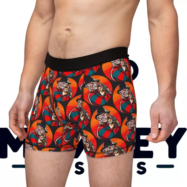 Boxers para hombre (DOP) Divertido diseño de personajes de terror, ideal para los amantes de los gatos.