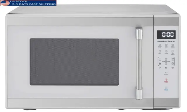 1.1 cu. ft. Countertop Microwave Oven,1000 Watts, White Stainless Steel,Mid Size
