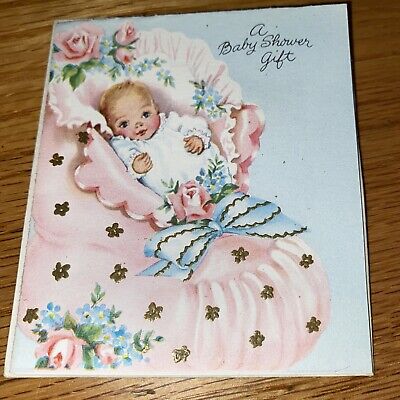 Vintage 1940's Gift for Baby Greeting Card Unused