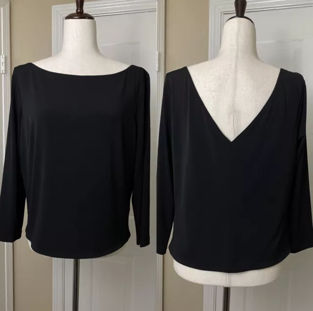 Eliza J Womens Blouse Size XL Black Top