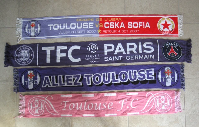 Lot De 4 écharpes Supporter PSG Paris Saint-Germain Vintage Anciennes - Multicolore