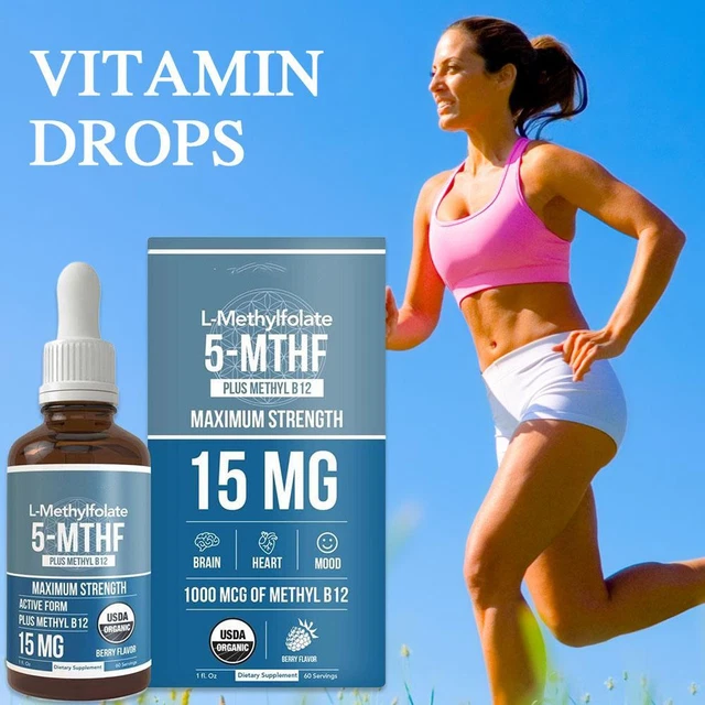 L-METHYL FOLATE 5-MTHF Drops 1000Mcg - Liquid Vitamins Folate ...