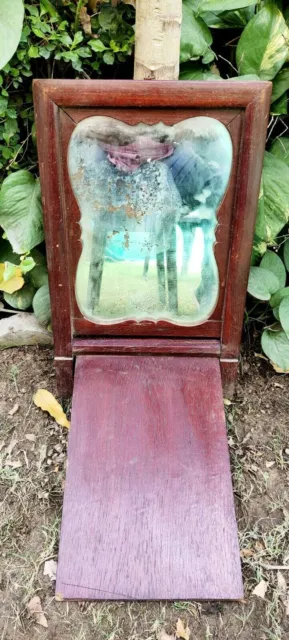 Mesa de madera antigua con espejo étnico de madera vintage Granja