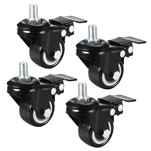 1.5 Inch Swivel Caster Wheels PU 360 Degree Threaded Stem Caster Wheel...