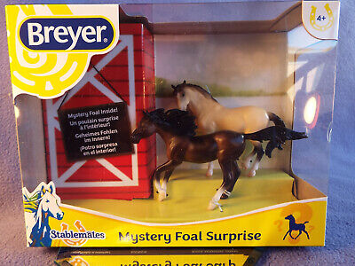 Breyer Stablemate MYSTERY FOAL 3 pc Running Mare and Andalusian + Foal - NIB
