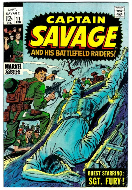 CAPTAIN SAVAGE #11 in FN/VF condition Marvel Silver Age War Comic with NICK FURY