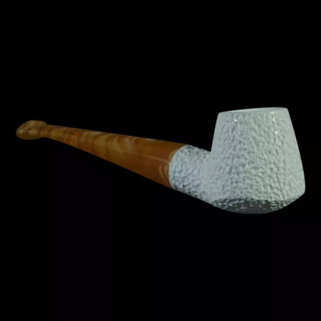 Klassische Block-Meerschaumpfeife mit Etui D-40