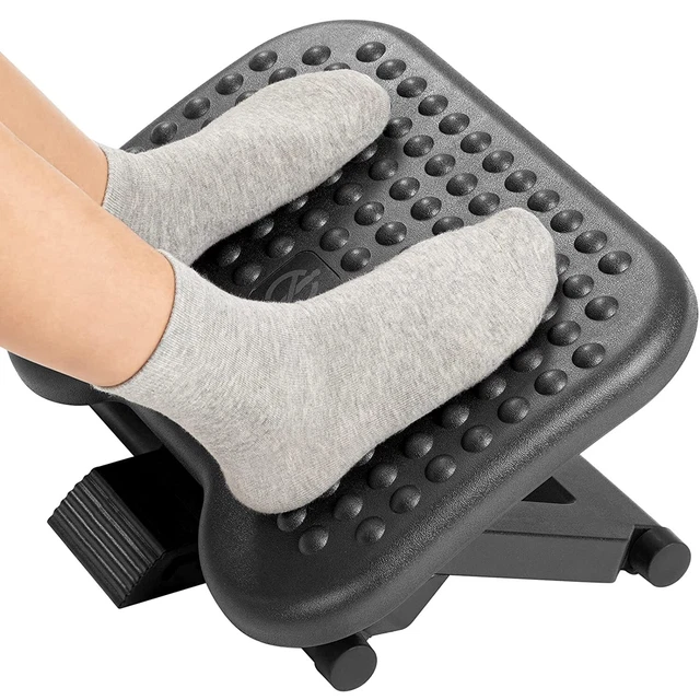 ADJUSTABLE UNDER DESK Footrest Ergonomic Foot Rest with 3 Height