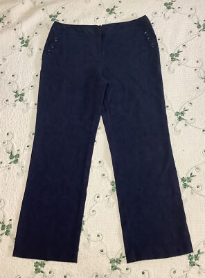 WOMENS Sz 12 PETITE "APT 9" BLACK STRETCH FRONT ZIP CAREER DRESS PANTS 32" WAIST