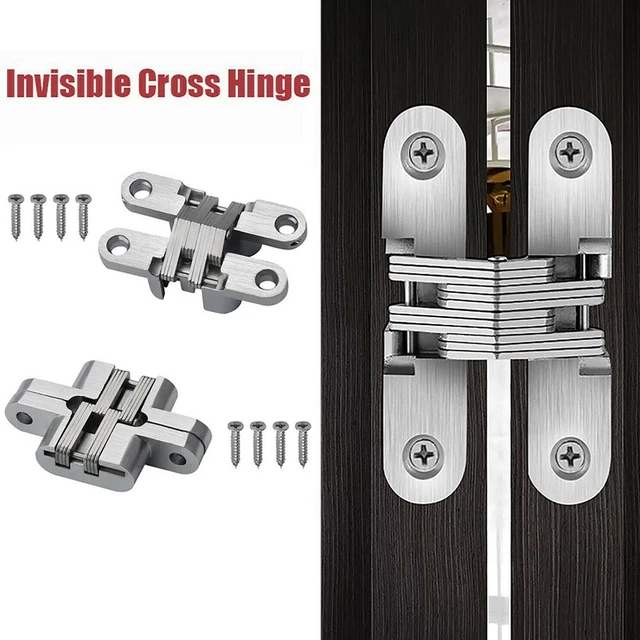 2 Confezioni Cerniera 180 Gradi Invisibile Pieghevole Porta Nascosto Croce W/