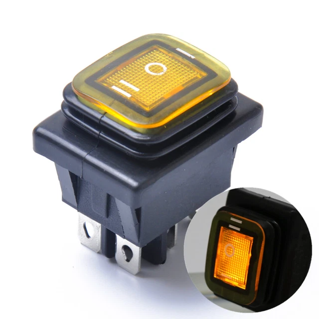 Rocker Interruttore Interruttore On-Off-On 6 12V DC Auto Barca Automobili Impermeabile LED