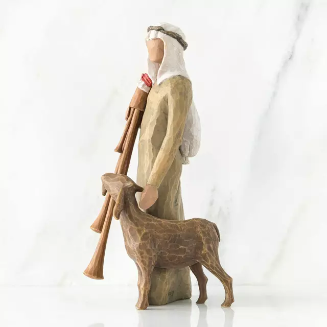 Willow Tree Zampognaro Shepherd with Bagpipe, Sculpted Hand-Painted Nativity 3