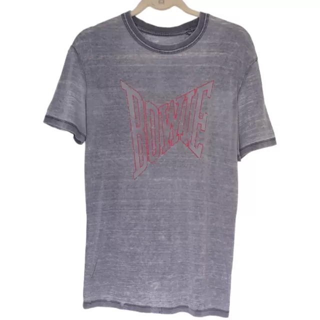 Lucky Brand David Bowie Burnout T Shirt Adult Small Grey Let's Dance