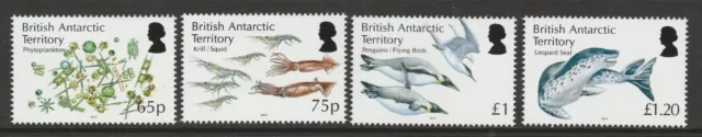 British Antarctic Territory 2014 Marine Food Web set SG 654-657 Mnh.