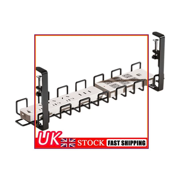 UNDER DESK CABLE Tray Socket Cord Rack Cable Management (58cm Black