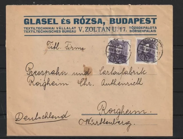 Ungarn Firmenbrief Budapest nach Roigheim, 1936 #1106064