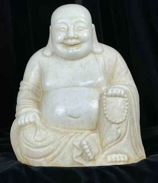 Antiker Marmor Budai Hotei China, H.50 cm, Tempel 9.Jh.Zen  Buddhismus Statue