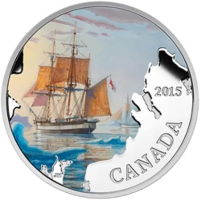 2015 $20 Fine Silver Coin Lost Ships, Canadian Waters Franklin's Lost Expedition