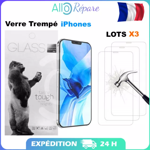 Verre Trempé Vitre Protection Ecran iPhone 5 6 7 8 XR X S 11 12 13 PRO MAX